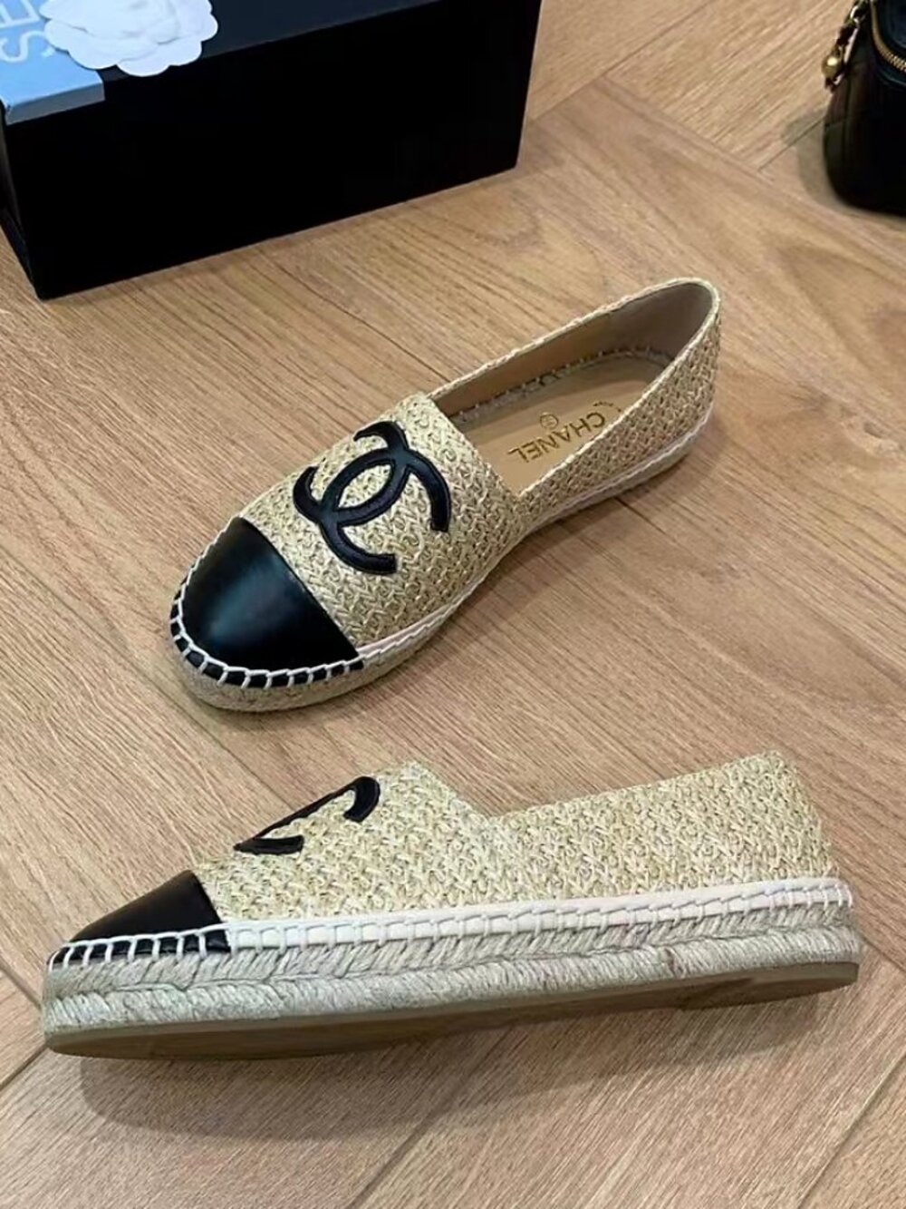 CHANEL Two-Tone Espadrille Flats - Picture 3 of 7